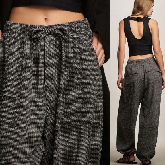 dRA Los Angeles Fog Blue Gingham Parachute Pants | Medium | Anthropologie - Picture 4 of 14